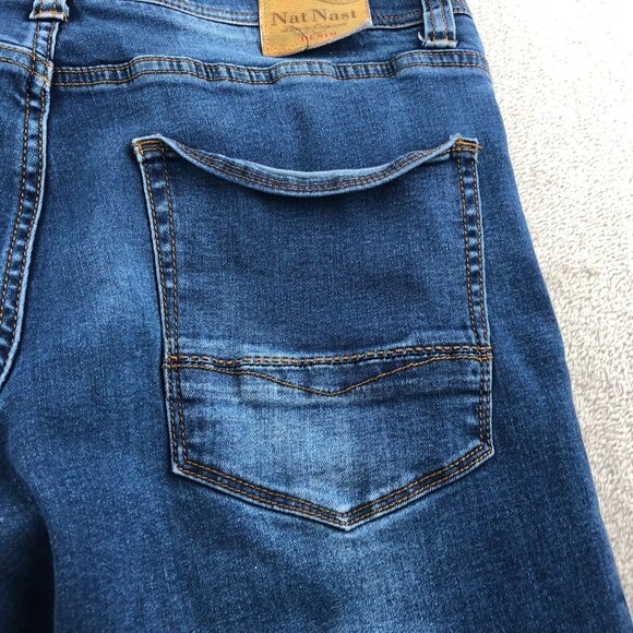 Nat Nast Men Jeans Size 32x30 Slim Straight Leg Casual Blue Denim Cotton Stretch - Picture 14 of 16